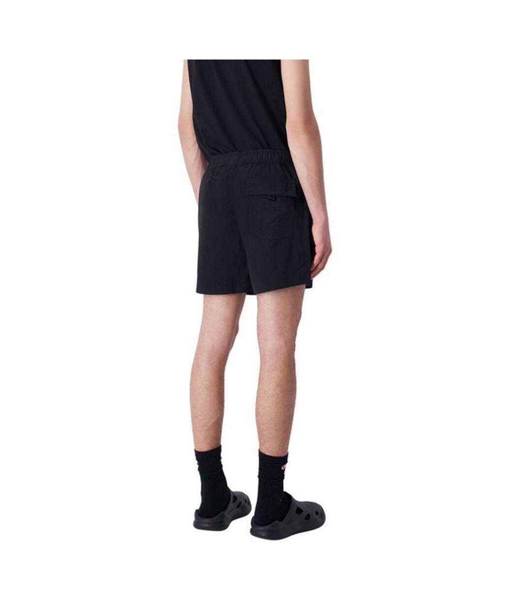 Short De Bain Motif/style Logo Brodé Homme Noir Champion-3