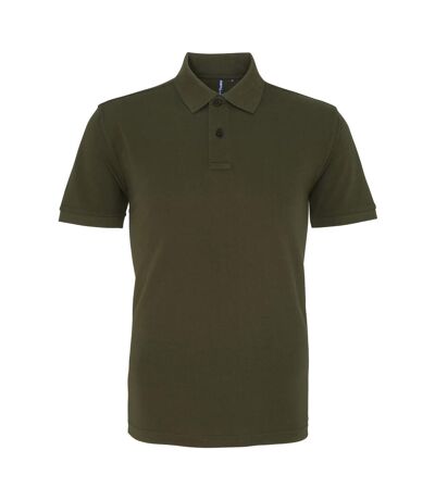 Asquith & Fox Mens Plain Short Sleeve Polo Shirt (Olive)