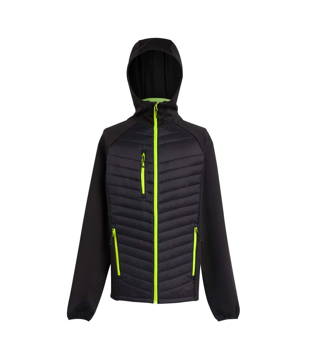 Mens navigate quilted hybrid jacket black/lime green Regatta-1