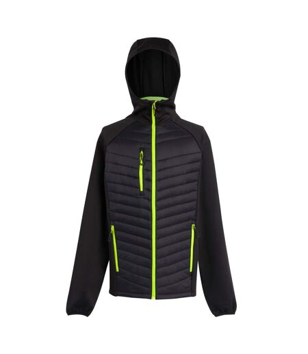 Mens navigate quilted hybrid jacket black/lime green Regatta