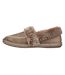Womens/ladies Cosy Campf Leather Slippers Taupe Skechers-2