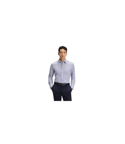 Chemise Manches Longues Motif/style Floral Homme Bleu Pastel Boss