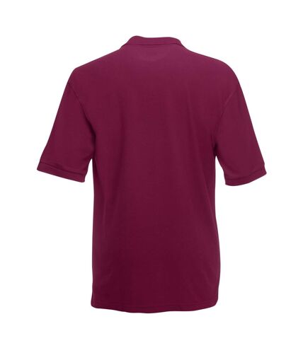 Fruit Of The Loom Mens 65/35 Heavyweight Pique Short Sleeve Polo Shirt (Burgundy)