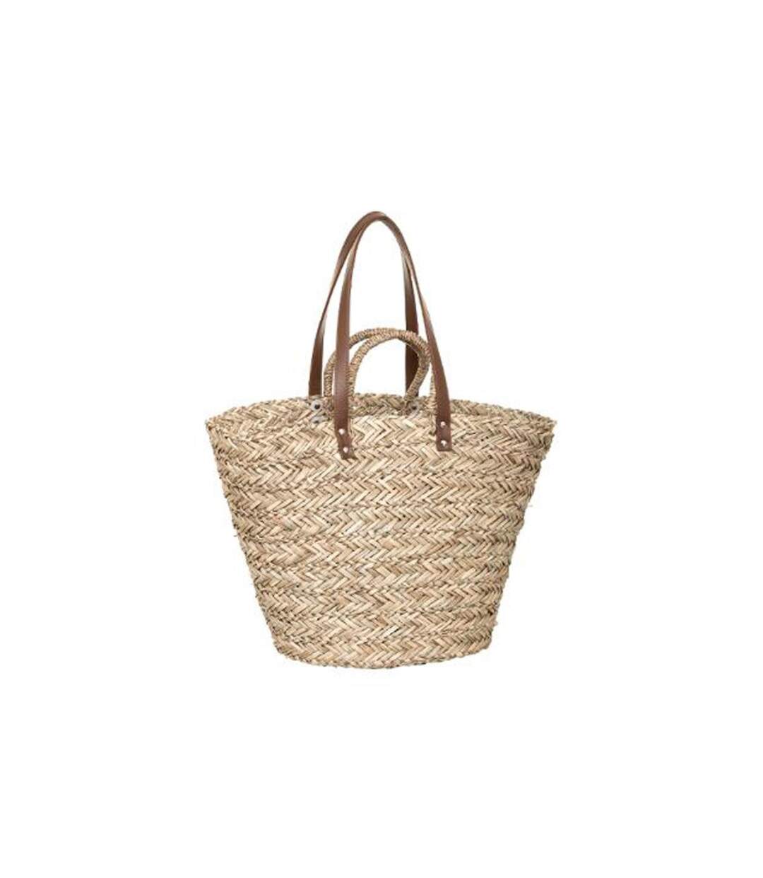 Panier de Shopping en Osier 4 Anses 36cm Naturel