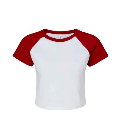 T-shirt court femme blanc / rouge Bella + Canvas