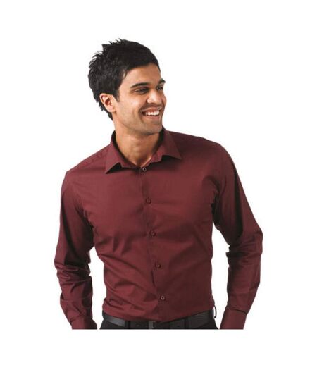 Collection Chemise À Manches Longues Homme Bordeaux Russell