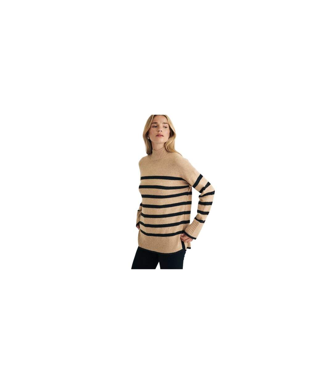 Pull Motif/style À Rayures Femme Beige Noir Nobody´s Child-1