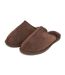 Leather unisex adults sheepskin lined mule slippers chocolate Eastern Counties-1