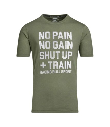 Mens rb sport no limits t-shirt army green Raging Bull