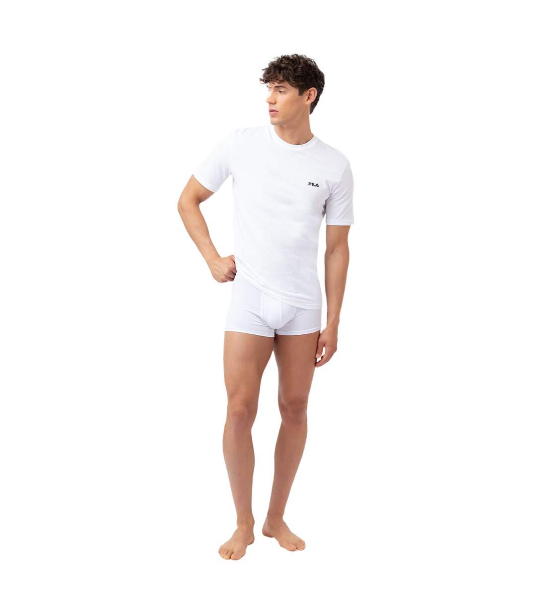Lot de 2 Maillots de corps col rond homme en coton FU5053 Fila-4