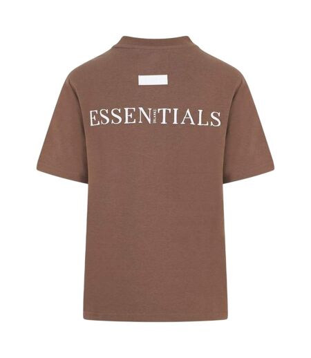T-shirt Motif/style Logo Essentials Femme Marron Blank Essentials