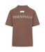 T-shirt Motif/style Logo Essentials Femme Marron Blank Essentials-3