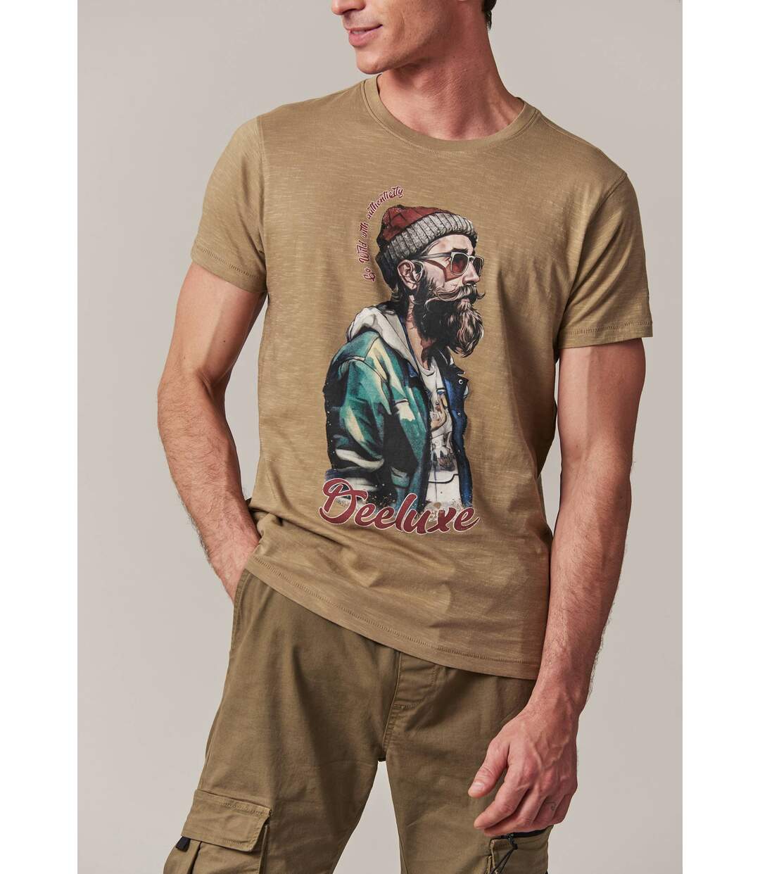 tshirt col rond avec imprimé hipster et lettrage sur le devant HIPSTER-3