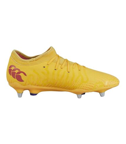 Chaussures de rugby speed infinite team 2025 pour hommes, soft ground jaune / orange Canterbury