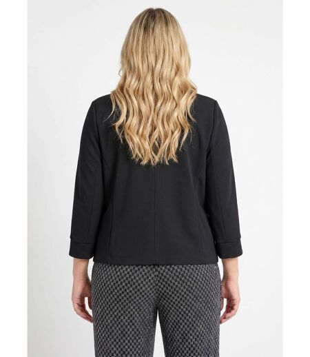 Veste unie courte smocking manches 3/4