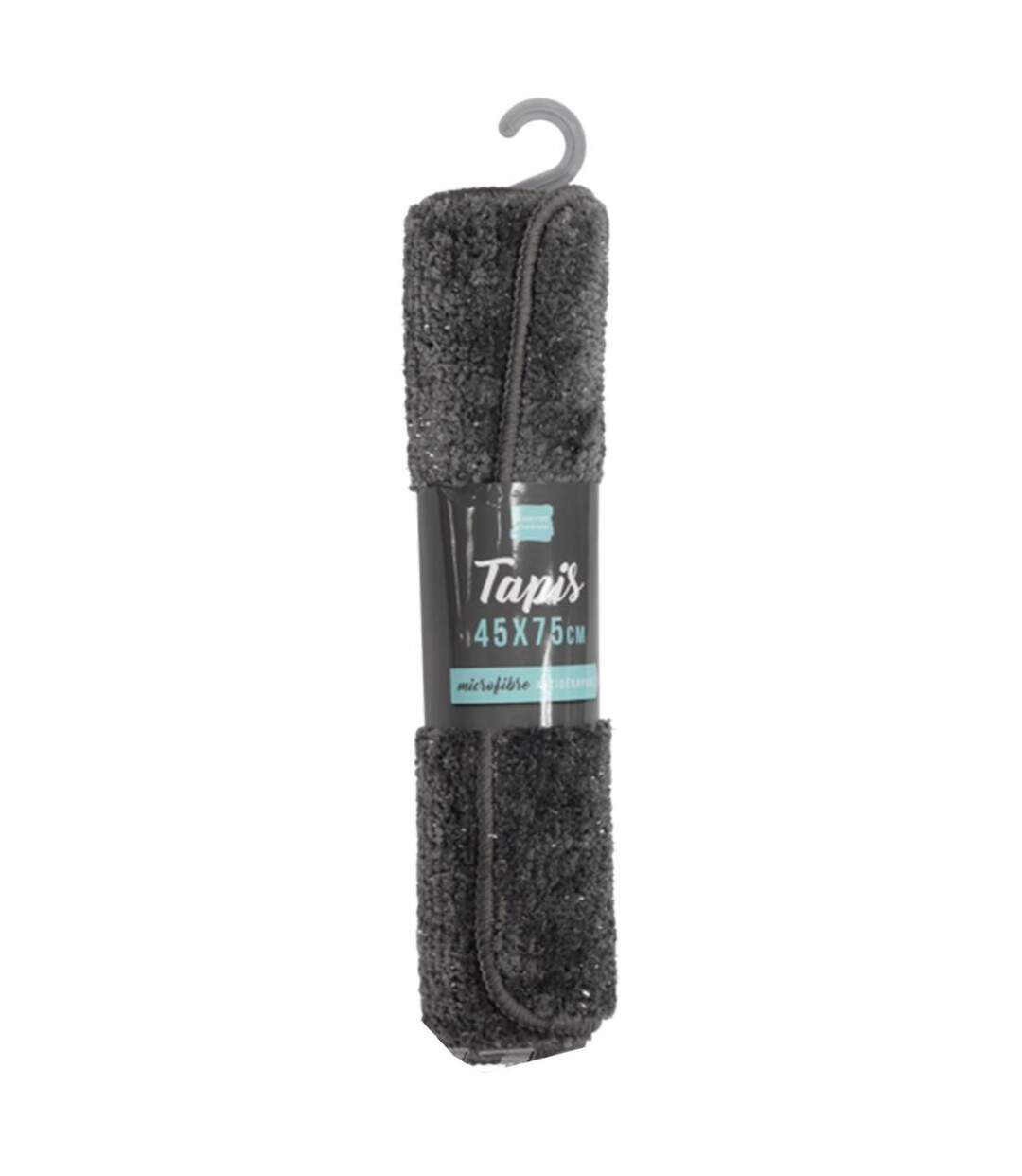 Tapis de Bain Microfibre Métallisé 45x75cm Noir-5