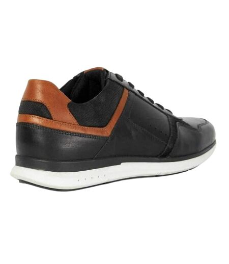 Mens Torben Leather Trainers Black Dune London