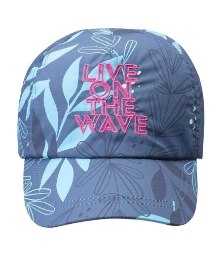 Childrens/kids Karrat Leaf Print Baseball Cap Blue Aquawave