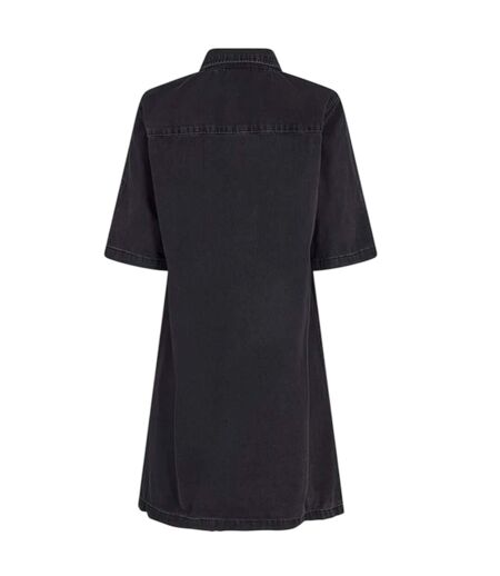 Womens/ladies Denim Shirt Dress Black Noisy May