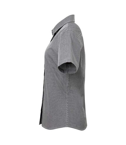 Premier Microcheck - Chemise en coton à manches courtes - Femme (Noir/Blanc) - UTRW5522