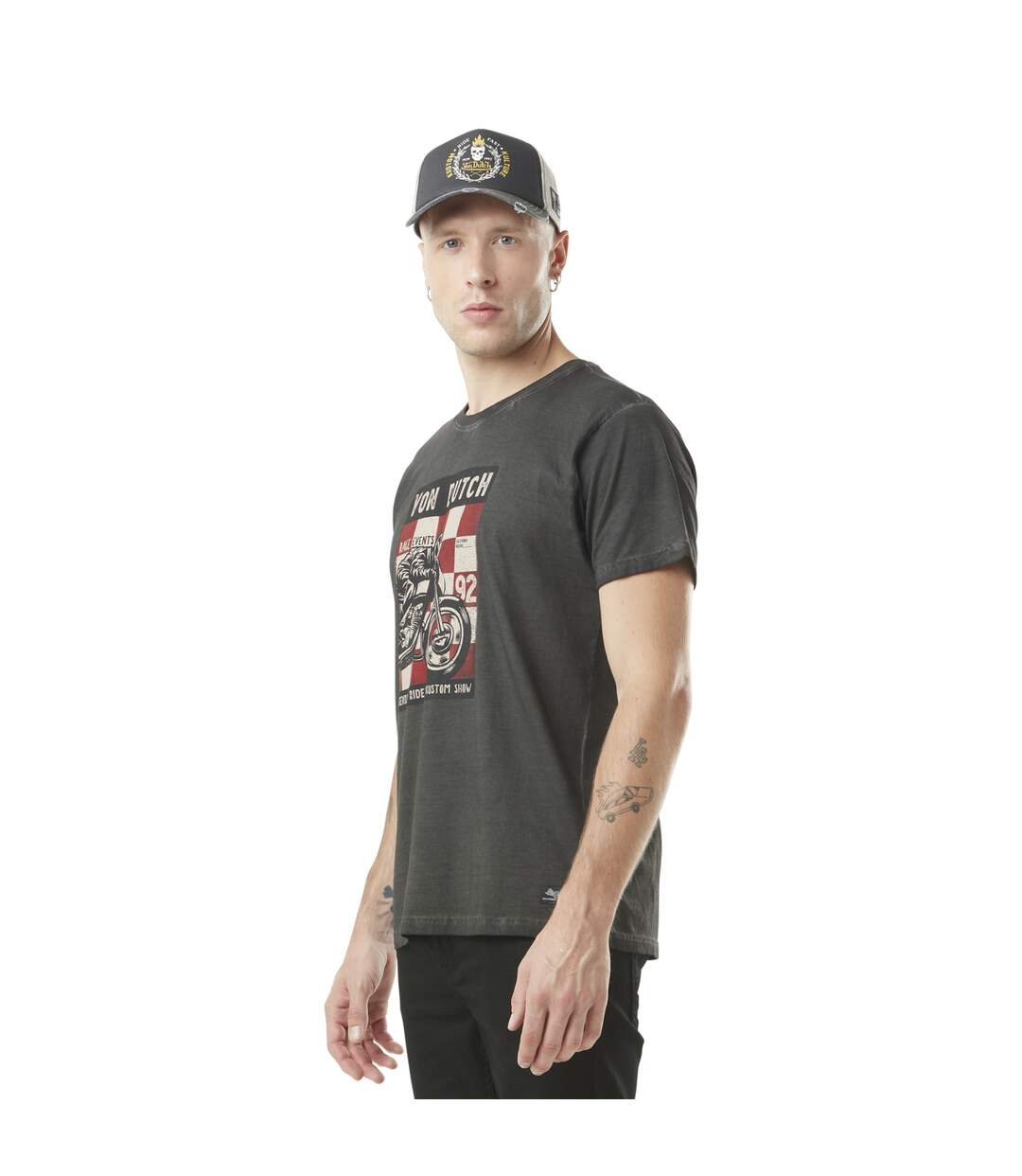 T-shirt homme col rond avec print en coton Event Vondutch-3