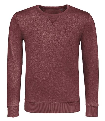 Sweat shirt col rond - Homme - 02990 - rouge bordeaux chiné