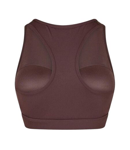 Womens/ladies Core Racerback Sports Bra Espresso USA Pro