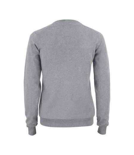 Womens/ladies Oakville Knitted Sweatshirt Grey Melange Cutter & Buck
