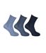 Healthy Centres Womens/Ladies Easy-slide 100% Cotton Socks (3 Pairs) (Shades Of Blue) - UTUT1379