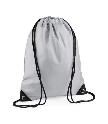 Premium Drawstring Bag One Size Light Grey Bagbase