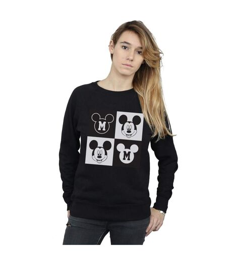 Disney Sweatshirt Femme/Ladies Mickey Mouse Smiling Squares (Noir) - UTBI26805