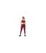 Womens/ladies Overlap Leggings Red Casall-1