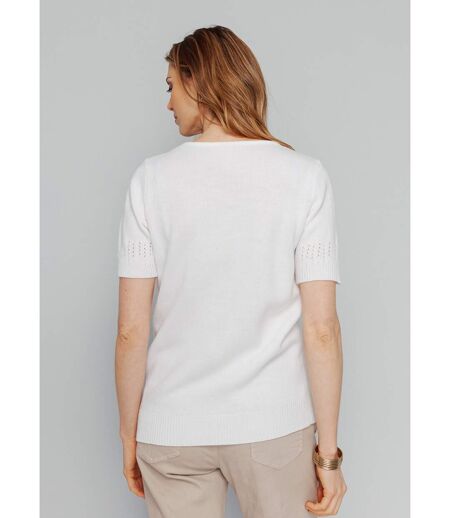 Pull manches courtes, détails ajourés