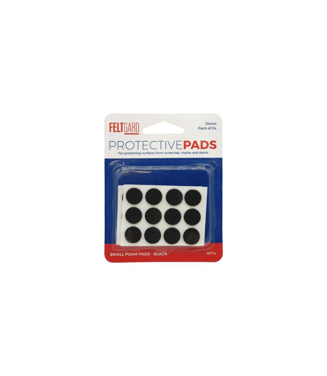 Feltgard small foam black protective pads 13mm 24pk one size one colour Universal Textiles-1