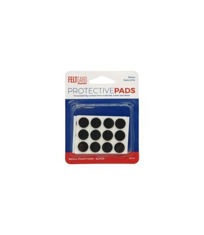 Feltgard small foam black protective pads 13mm 24pk one size one colour Universal Textiles