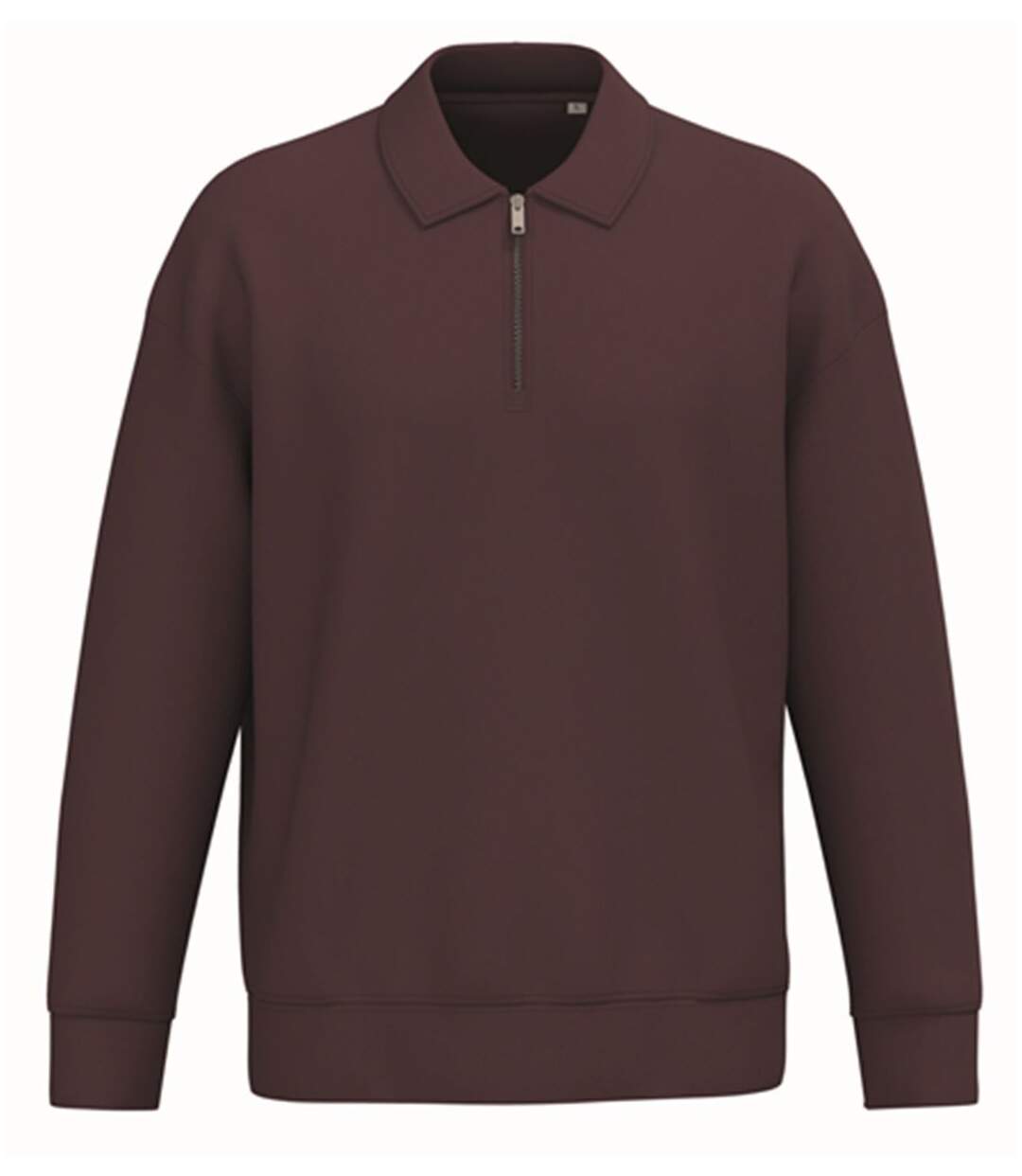 Sweat col polo quart zip - Unisexe - PAT432 - rouge dark cherry-1