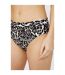 Debenhams Womens/Ladies Leopard Print Foldover Bikini Bottoms (Black/White) - UTDH5582