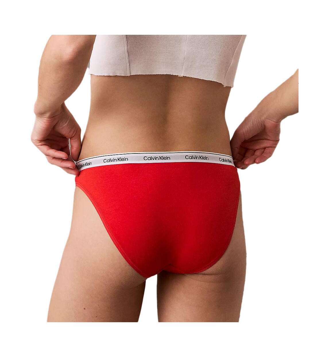 Culotte rouge femme calvin klein jeans bikini - s-2