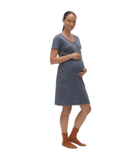 Womens/ladies Stars Jersey Maternity Nightdress Stormy Weather Mamalicious