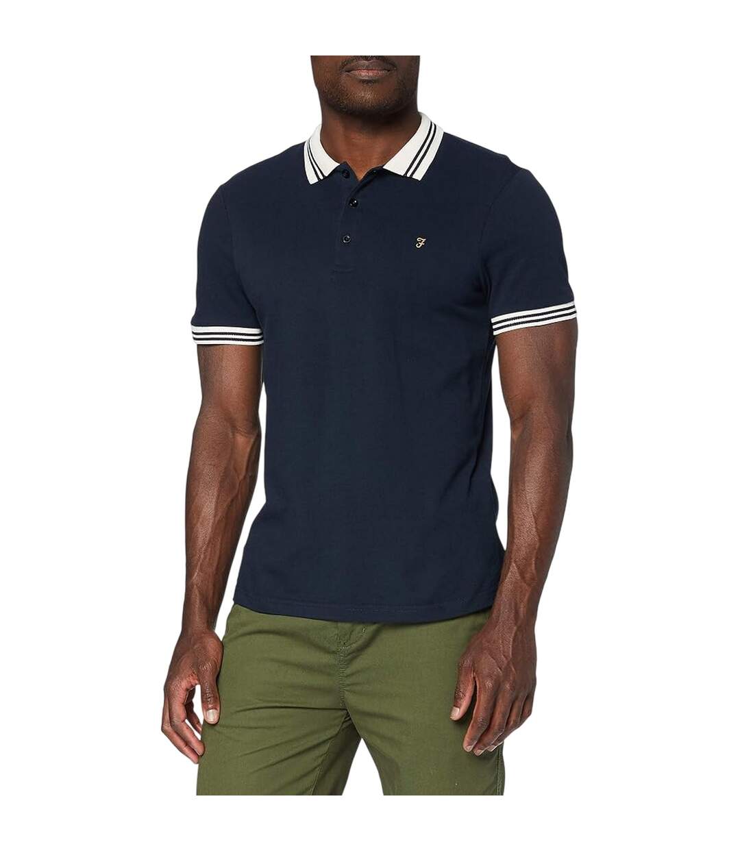Mens Regular Short-sleeved Polo Shirt True Navy Farah-4