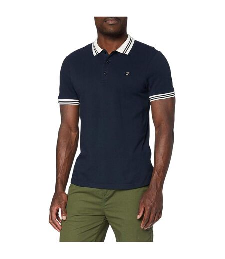Mens Regular Short-sleeved Polo Shirt True Navy Farah