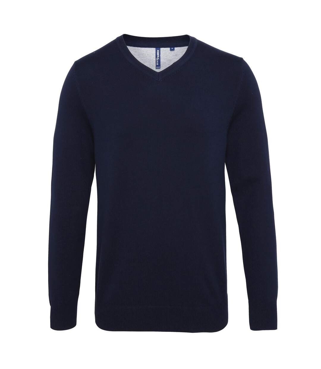 Asquith & Fox Mens Cotton Rich V-Neck Sweater (French Navy) - UTRW5188