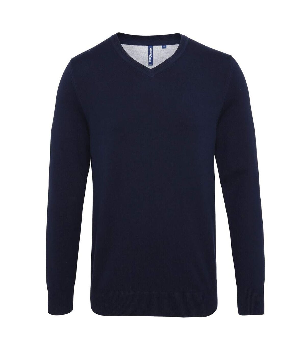 Asquith & Fox - Pull en coton à col V - Homme (Bleu marine) - UTRW5188