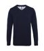 Asquith & Fox Mens Cotton Rich V-Neck Sweater (French Navy)