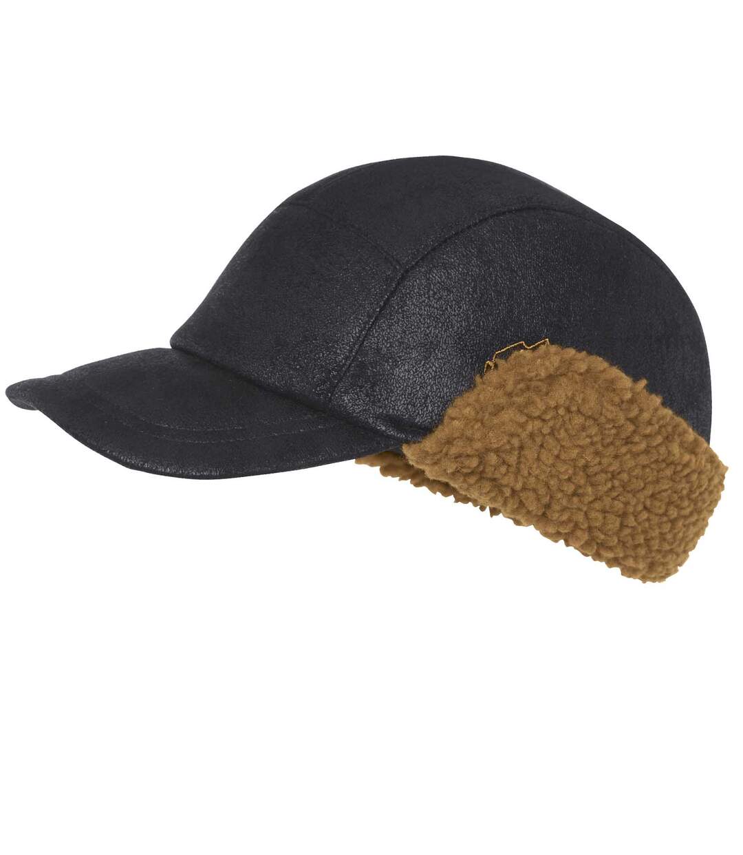 Men's Black Sherpa-Lined Cap