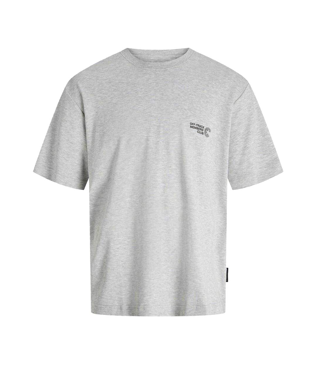 Mens Cotton Regular T-shirt Light Grey Melange Jack And Jones-2