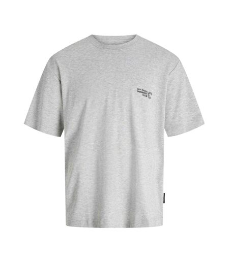 Mens Cotton Regular T-shirt Light Grey Melange Jack And Jones