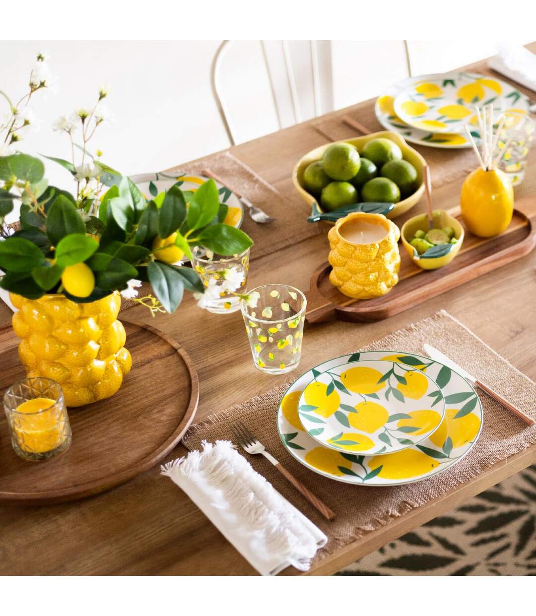 Lot de 6 Assiettes à Dessert Citrons 19cm Multicolore-4