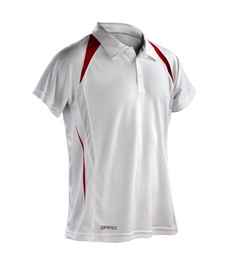 Spiro Mens Team Spirit Polo Shirt (White/Red) - UTBC5327