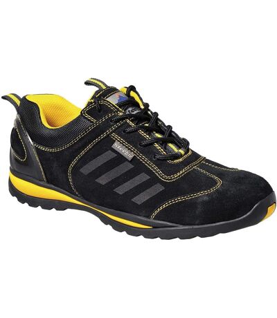 Mens steelite lusum s1p hro suede safety shoes black/yellow Portwest